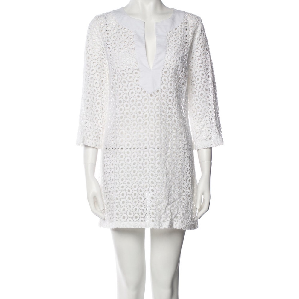 Tibi White eyelet Swim Cover-Up
